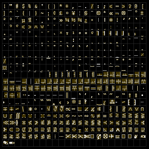 letters spritesheet